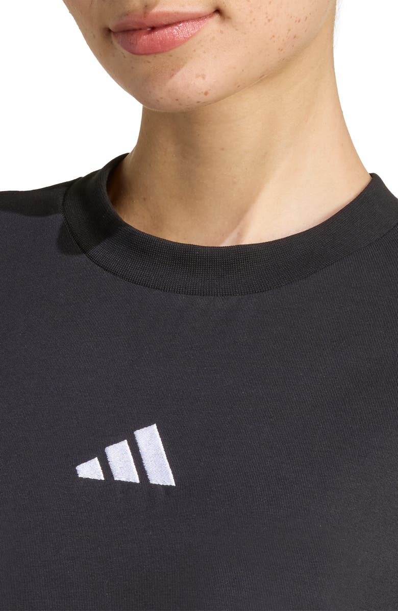 adidas Essential 3-Stripes T-Shirt Dress, Alternate, color, Black/ White