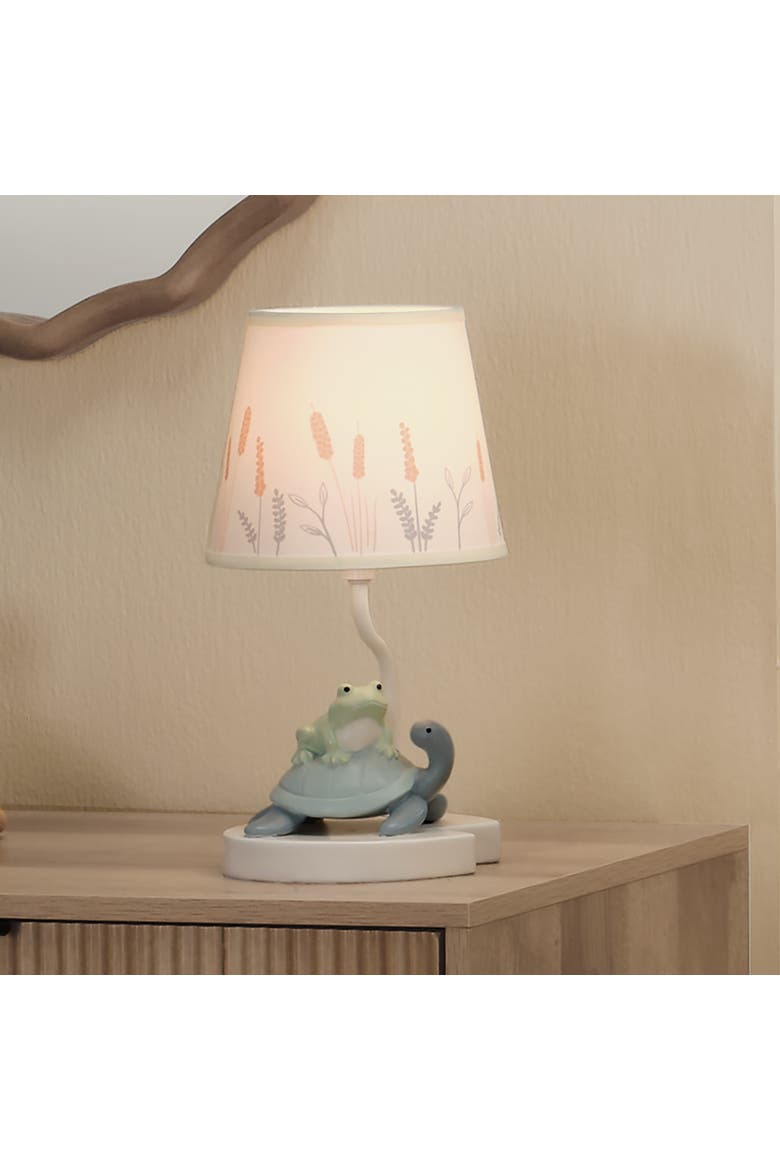 Froggy & Friends 3-D Hand-Painted Nursery Lamp with Shade, Alternate, color, Green