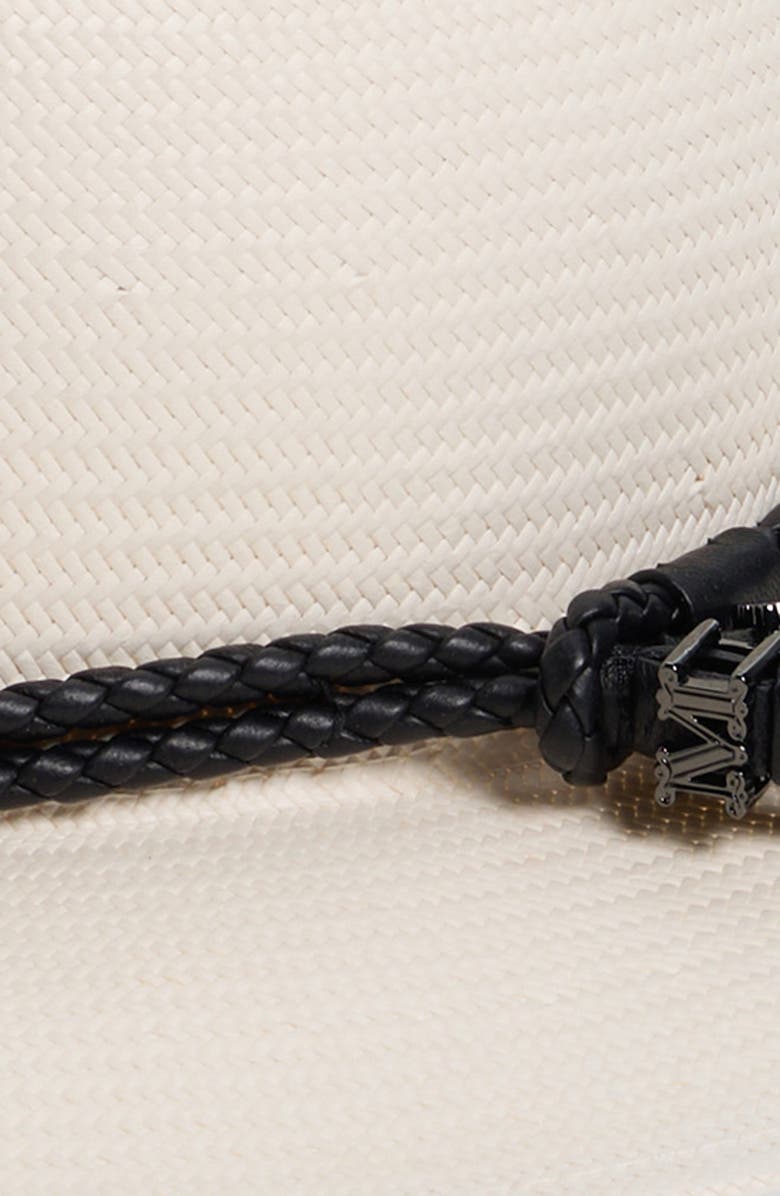 Max Mara Elfi Tassel Straw Boater Hat, Alternate, color,