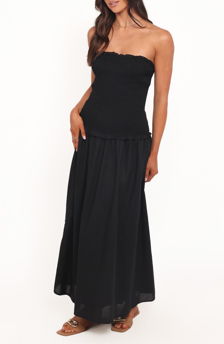 Petal & Pup Bea Strapless Cotton & Linen Maxi Dress, Alternate, color, 