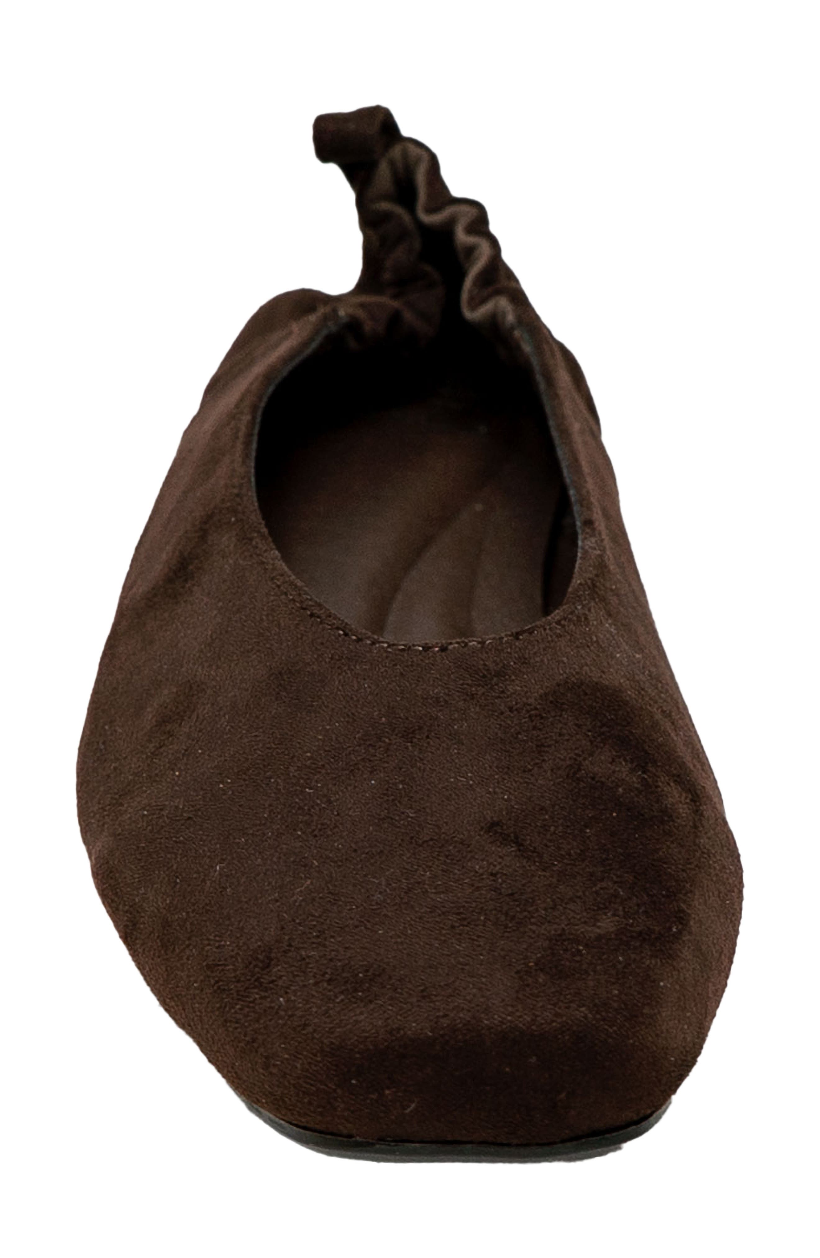 Namari Square Toe Leather Flat, Alternate, color, BROWN SUEDE