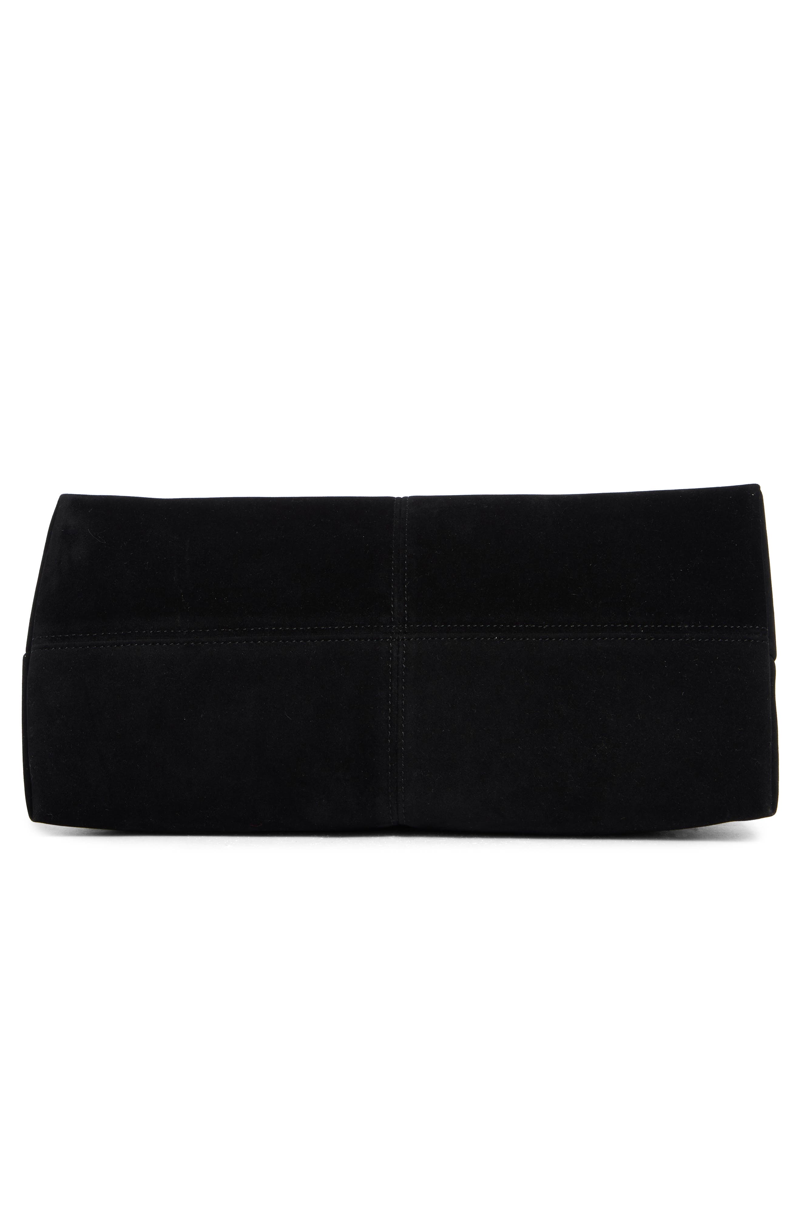 BCBG Faux Suede Clutch, Alternate, color, Black