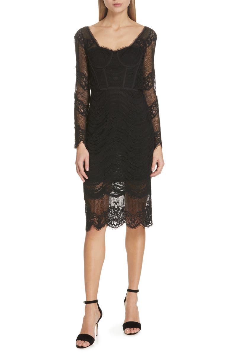 Simkhai Jonathan Simkhai Lace Bustier Bodysuit Dress, Main, color, 