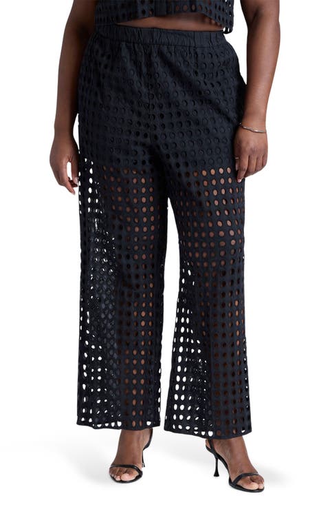 Women's Eyelet Wide-Leg Pants | Nordstrom