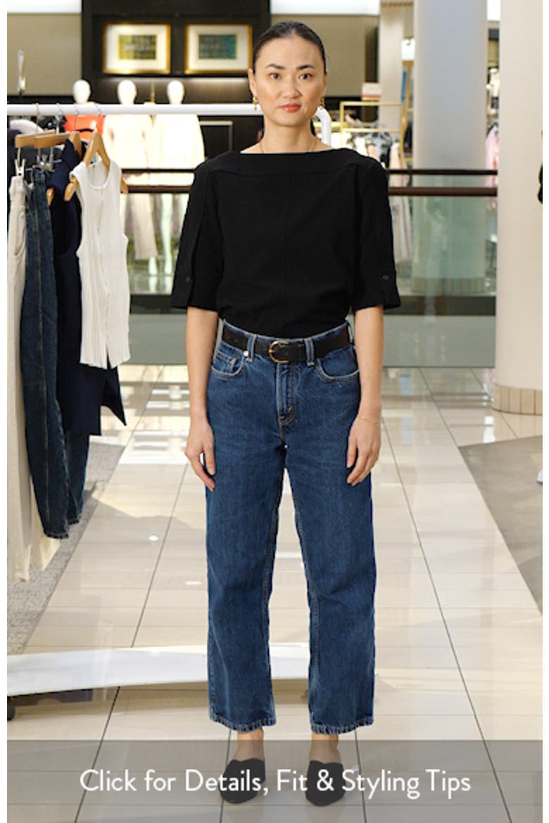Elbow Sleeve Boat Neck Top video