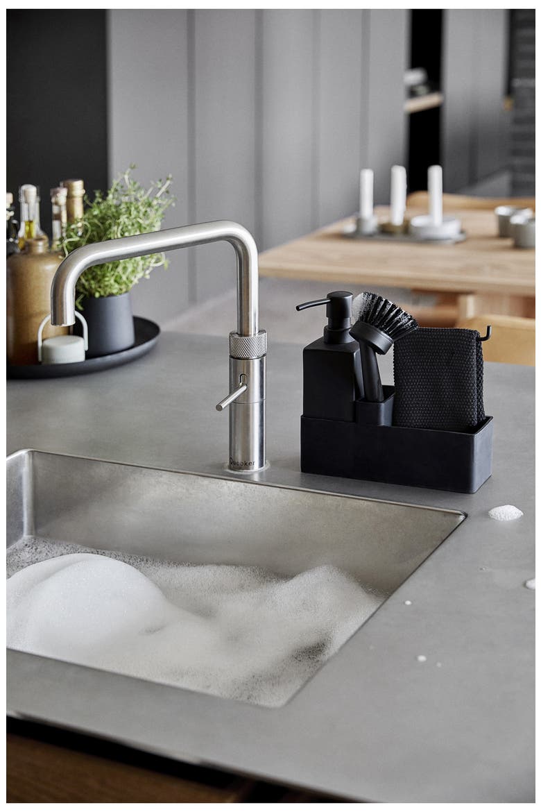 Dishwashing Set with Cloth, Alternate, color, BLACK