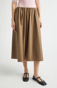NACKIYÈ Summer Wine Cotton Twill Skirt