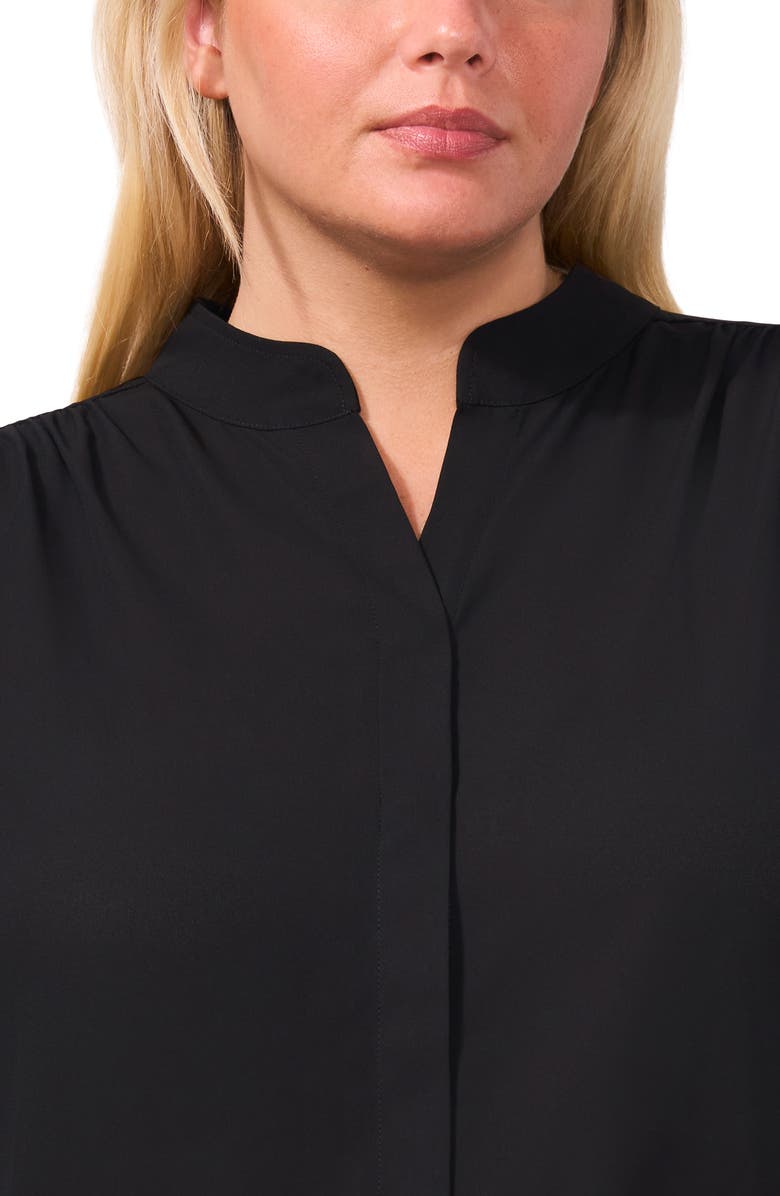 CeCe Hidden Placket Shirt, Alternate, color, Rich Black