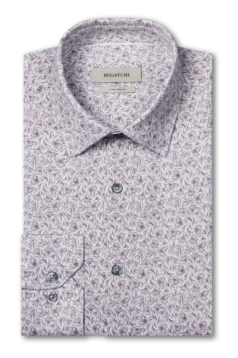 James OoohCotton Floral Button-Up Shirt, Alternate, color, BURGUNDY