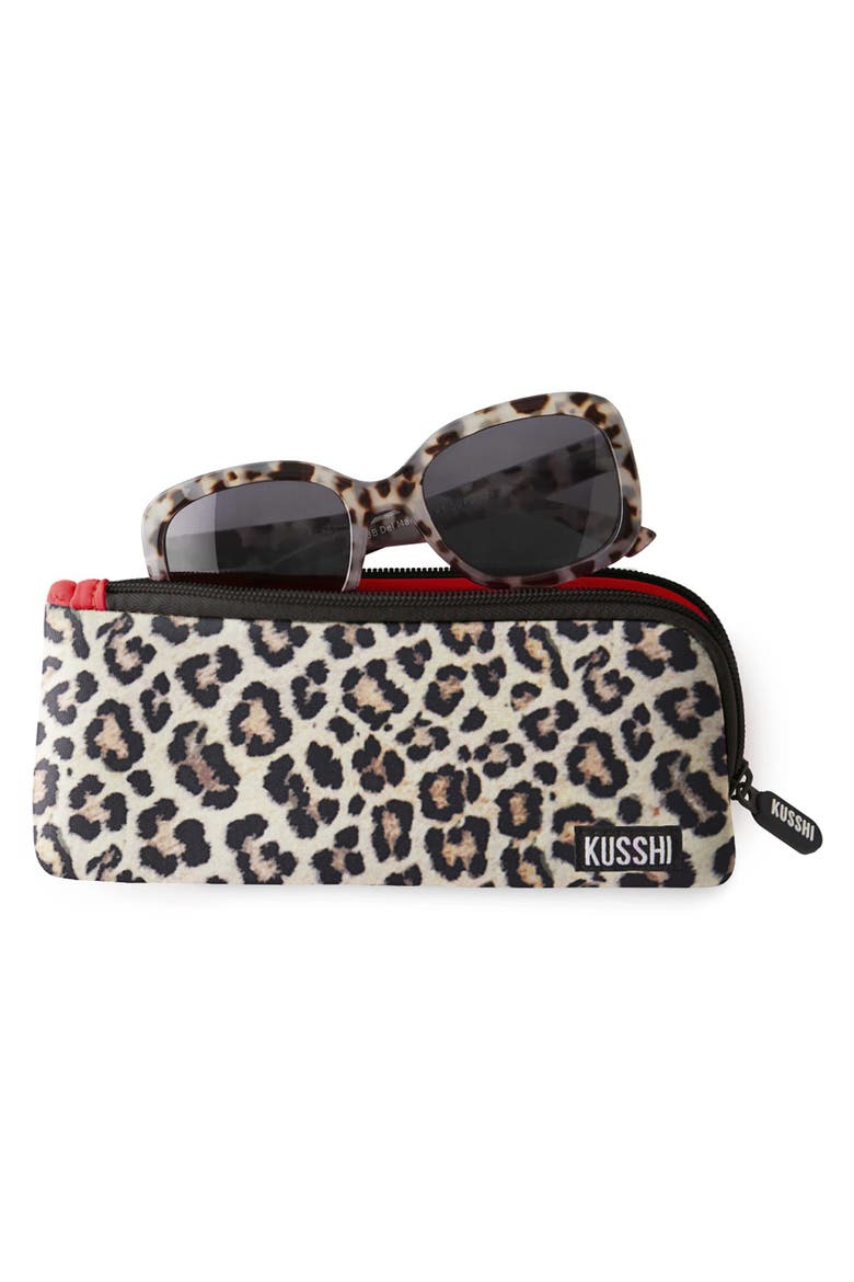 Cosmetics Pencil Case, Alternate, color, Leopard/Red