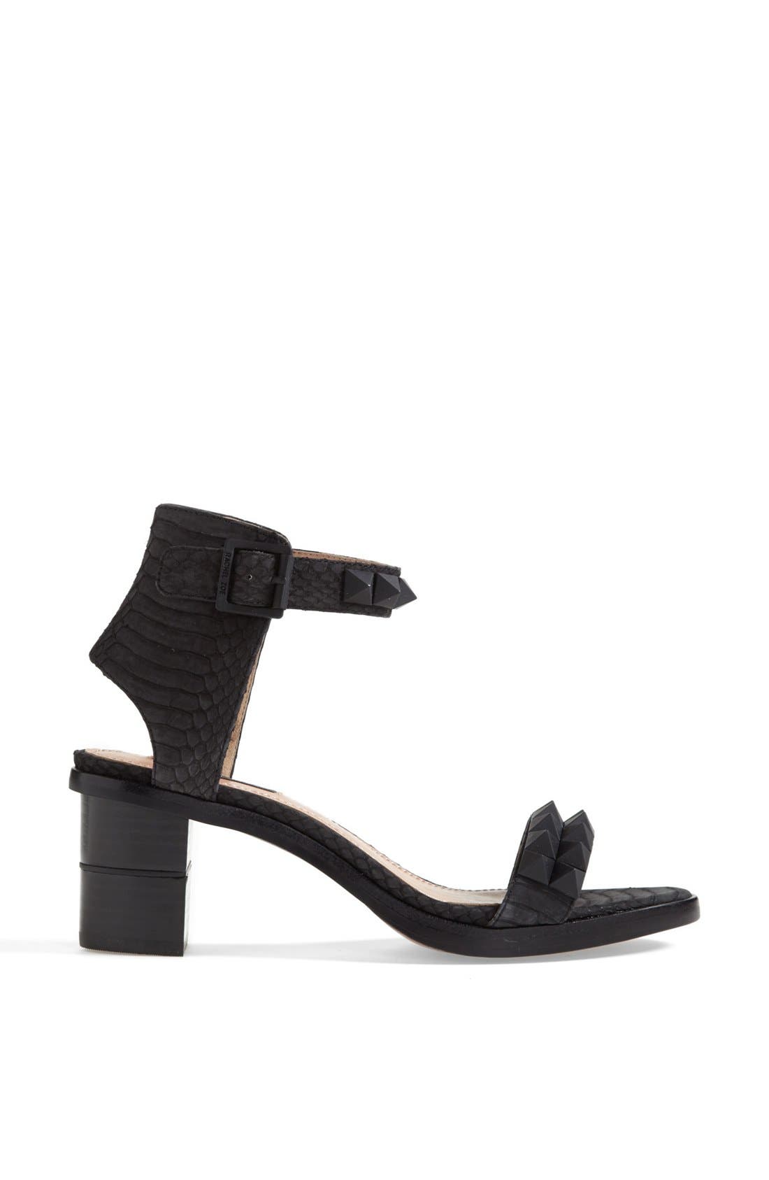 Rachel Zoe 'Colbie' Studded Snakeskin Sandal, Alternate, color, 