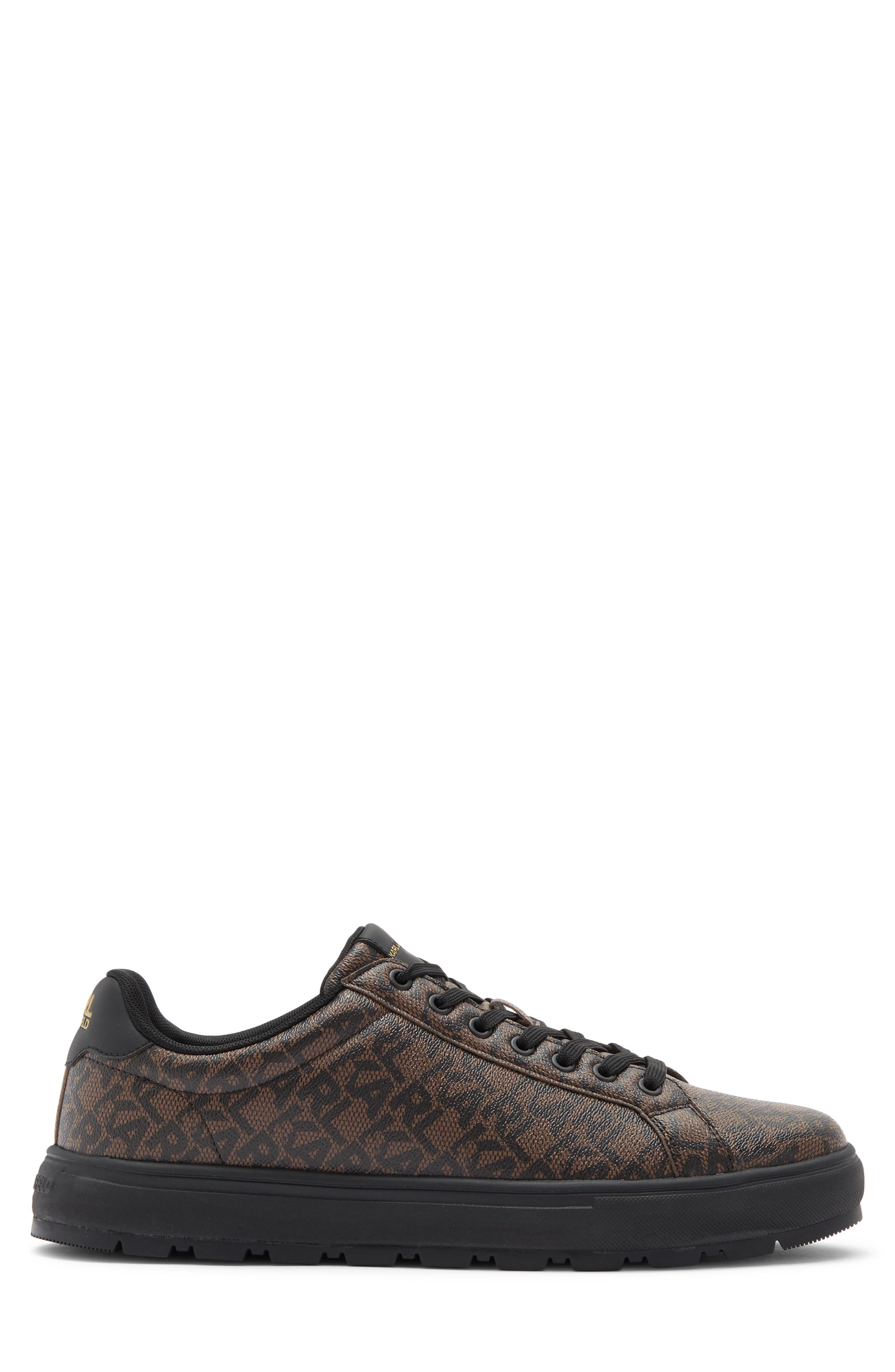 Allover Logo Sneaker, Alternate, color, COGNAC/ BLACK