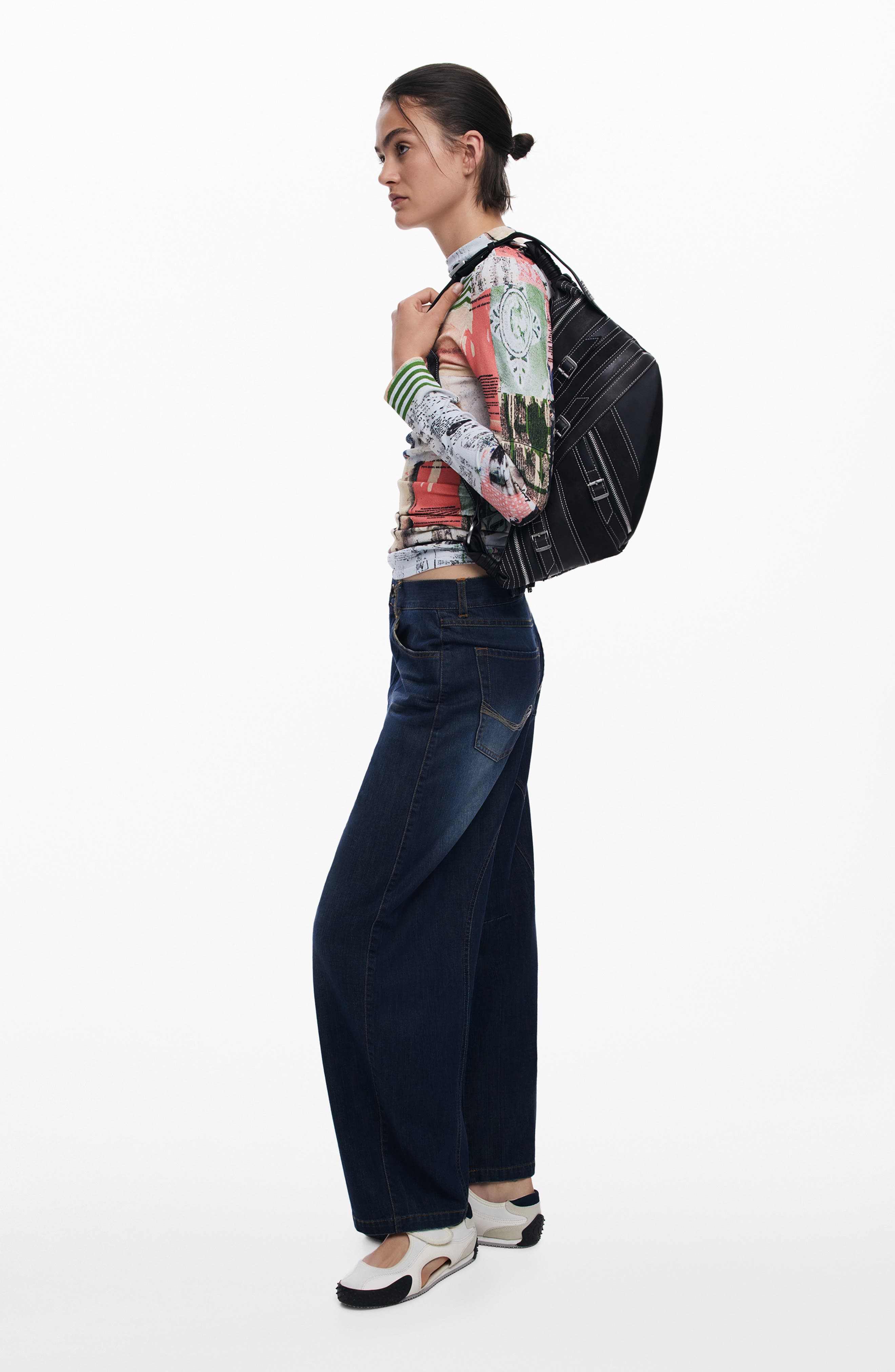 Desigual Small Faux Leather Shoulder Bag, Alternate, color, Black