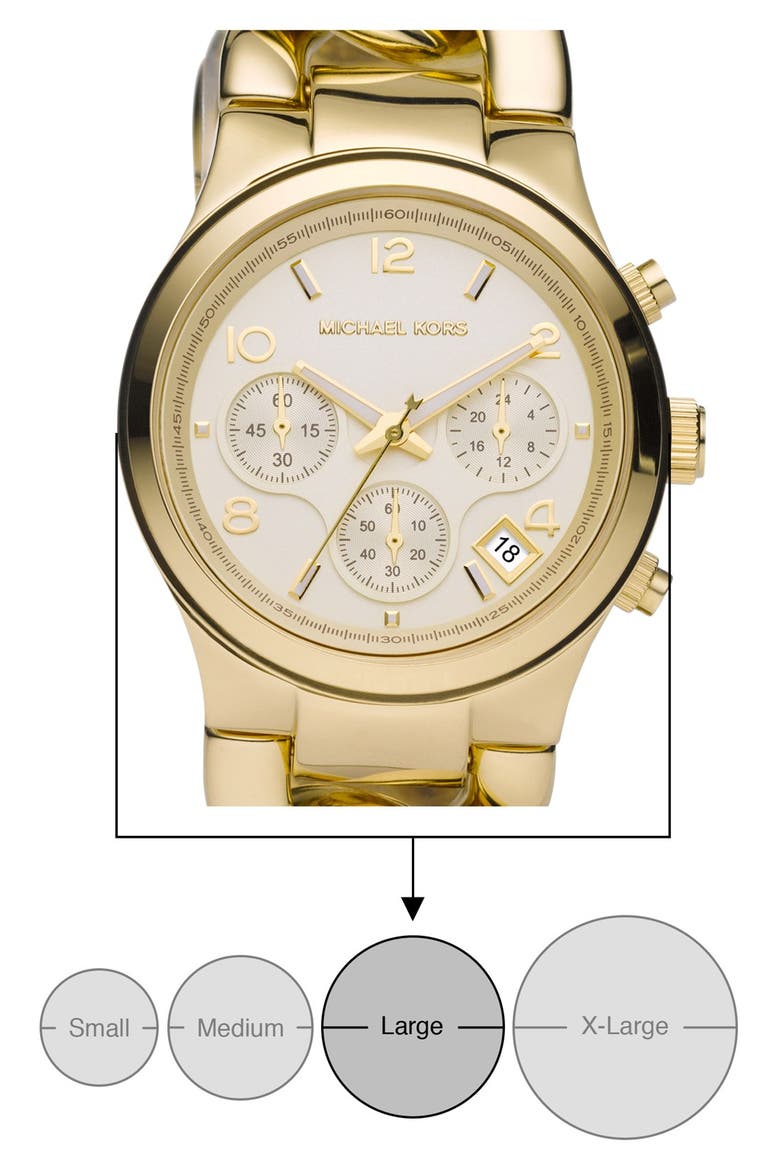 Michael Kors Chain Bracelet Chronograph Watch, 38mm, Alternate, color, GOLD