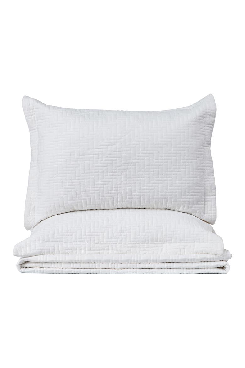 Solid Quilt & Sham Set, Main, color, WHITE