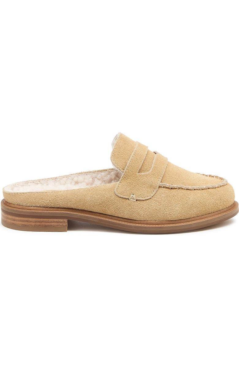 Kelsi Dagger Brooklyn Lock Faux Shearling Lined Mule, Alternate, color, Bison