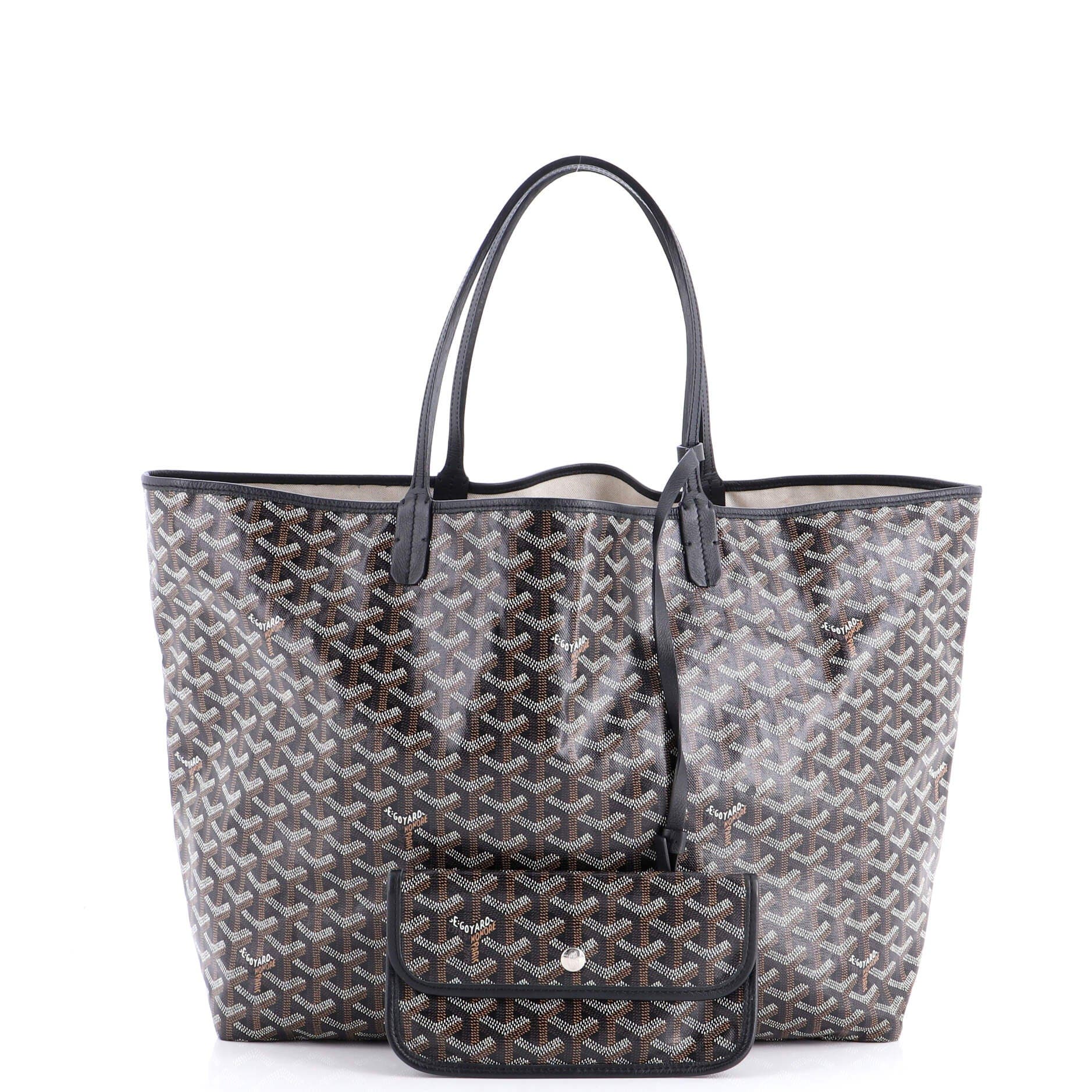 Pre-Owned Goyard Saint Louis Tote Printed Coated Canvas GM, Alternate, color, Black