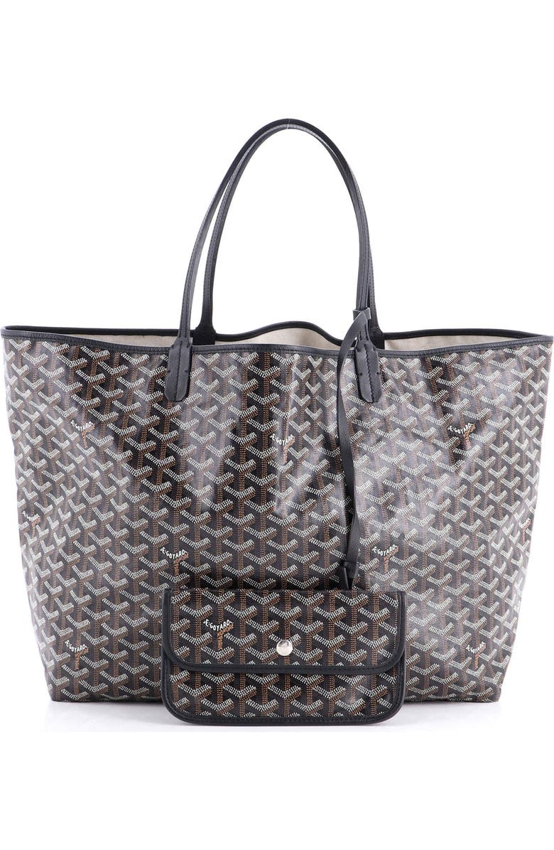 Pre-Owned Goyard Saint Louis Tote Printed Coated Canvas GM, Alternate, color, Black
