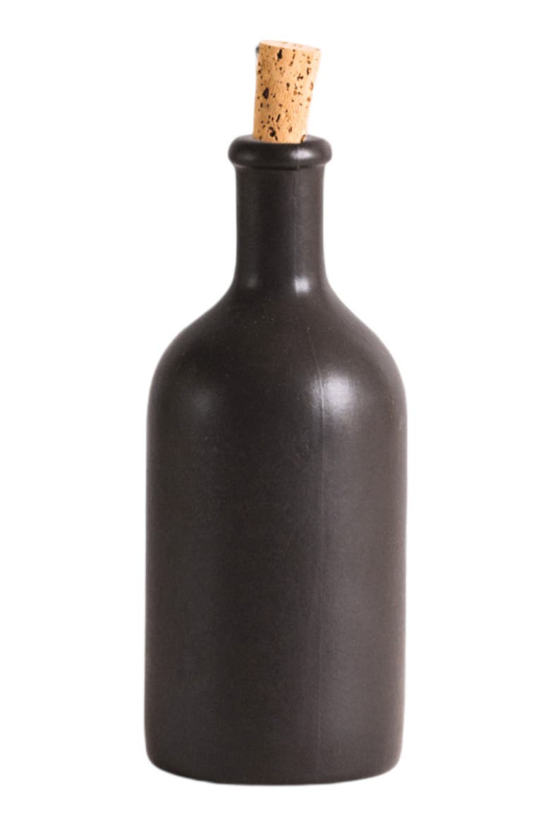Stoneware Olive Oil Dispenser | Jazz 21 oz, Main, color, Black