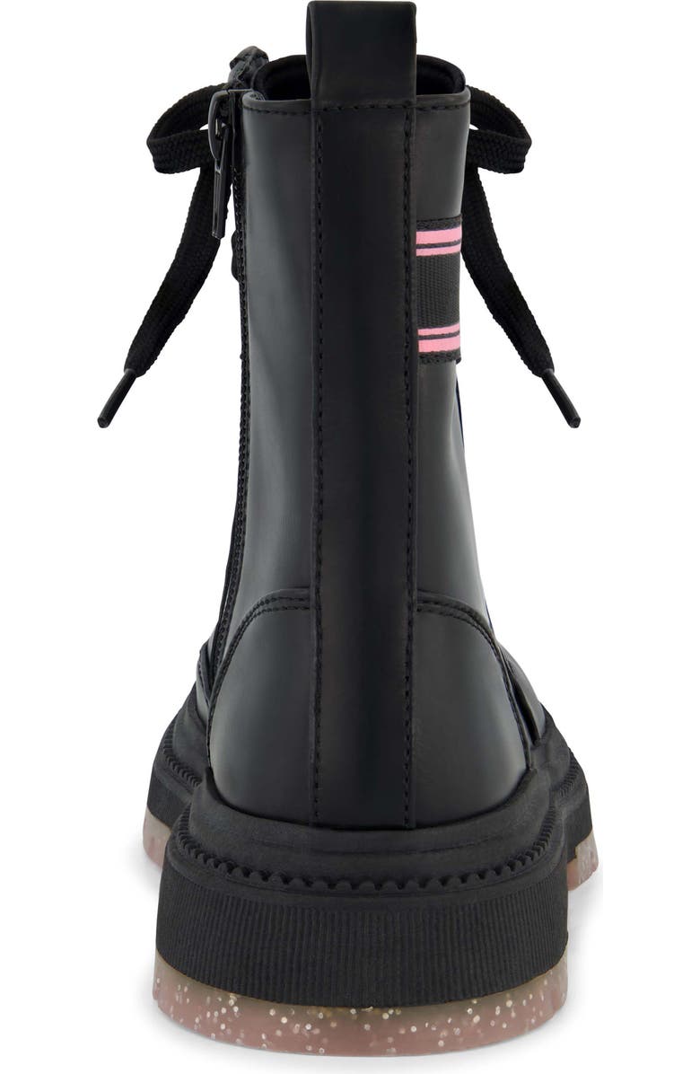 DKNY Kids' Crissa Webbed Logo Combat Boot, Alternate, color, Black