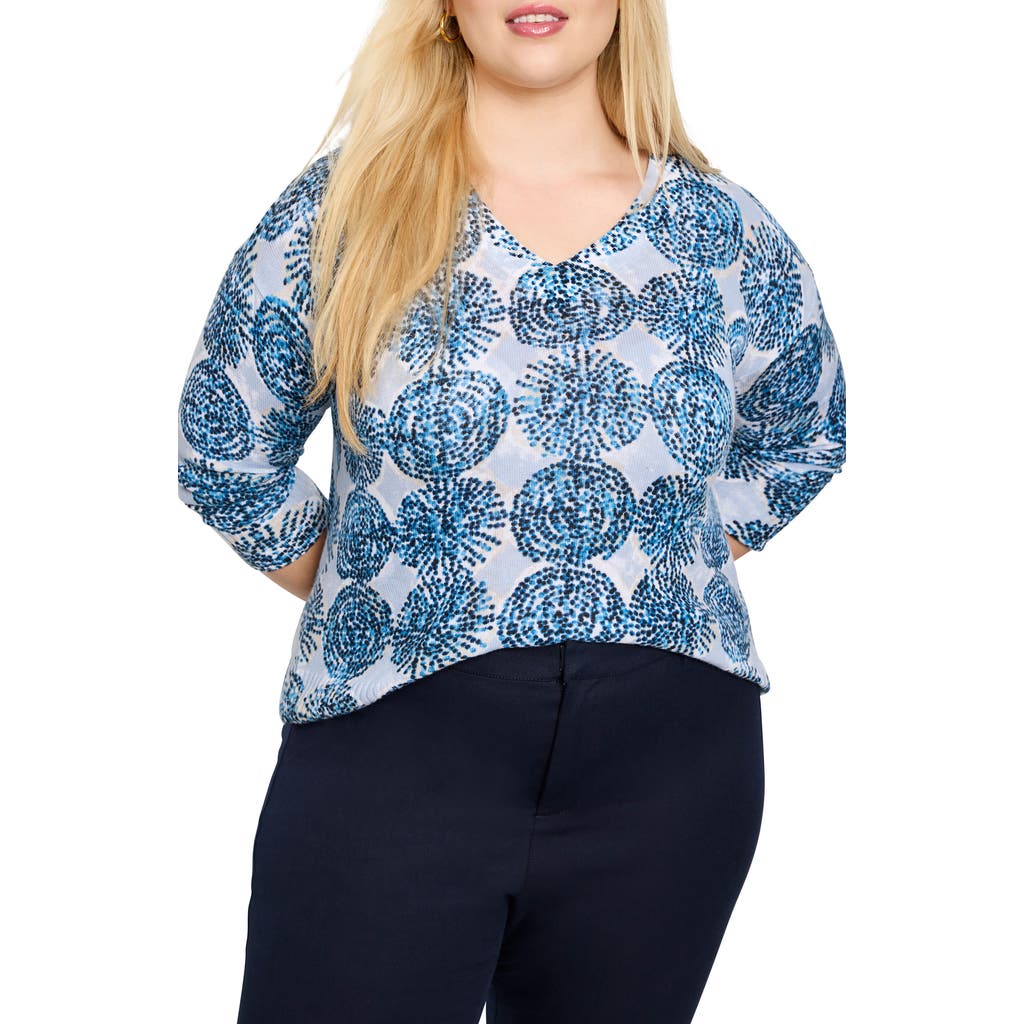 Nic + Zoe Nic+zoe Sand Dollar Supersoft Sweater In Blue Multi