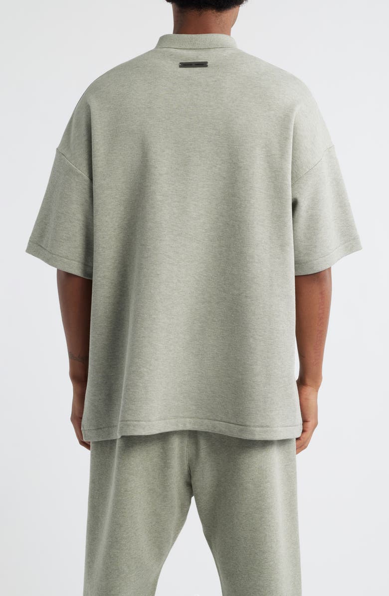 Fear of God Essentials '90's Fit Piqué Polo, Alternate, color, Concrete Heather