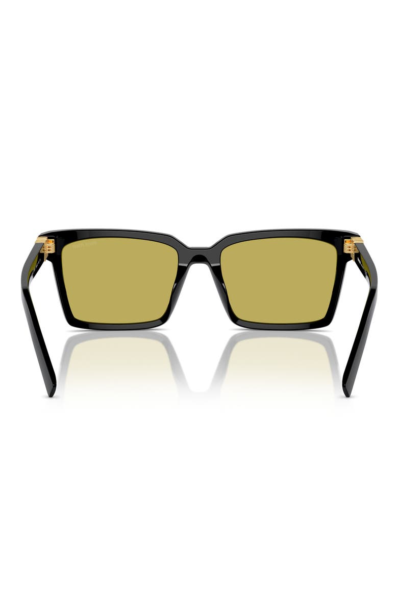 55mm Rectangular Sunglasses, Alternate, color, BLACK