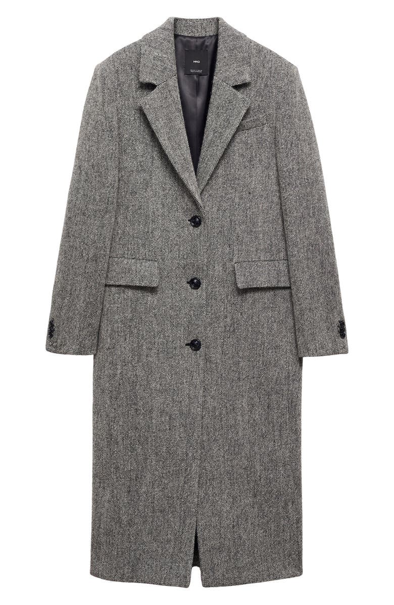 MANGO Tweed Longline Coat, Alternate, color, 