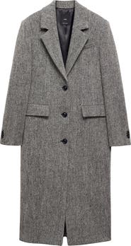 MANGO Tweed Longline Coat