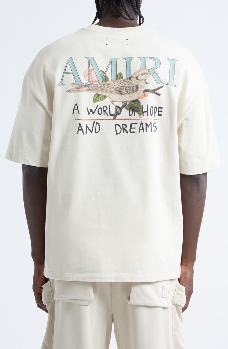 AMIRI Hope & Dreams Oversize Graphic T-Shirt, Alternate, color, Alabaster Archived