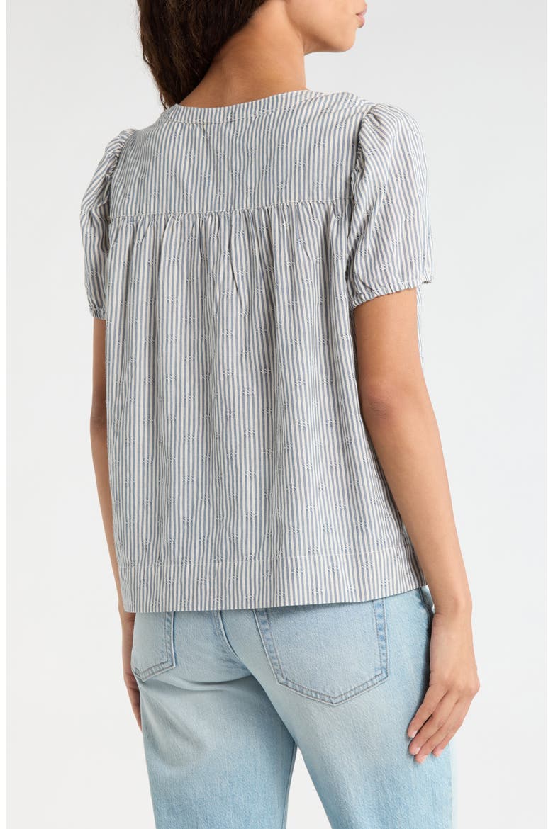 Stripe Smock Detail Cotton Top, Alternate, color, LIGHT SEASHELL