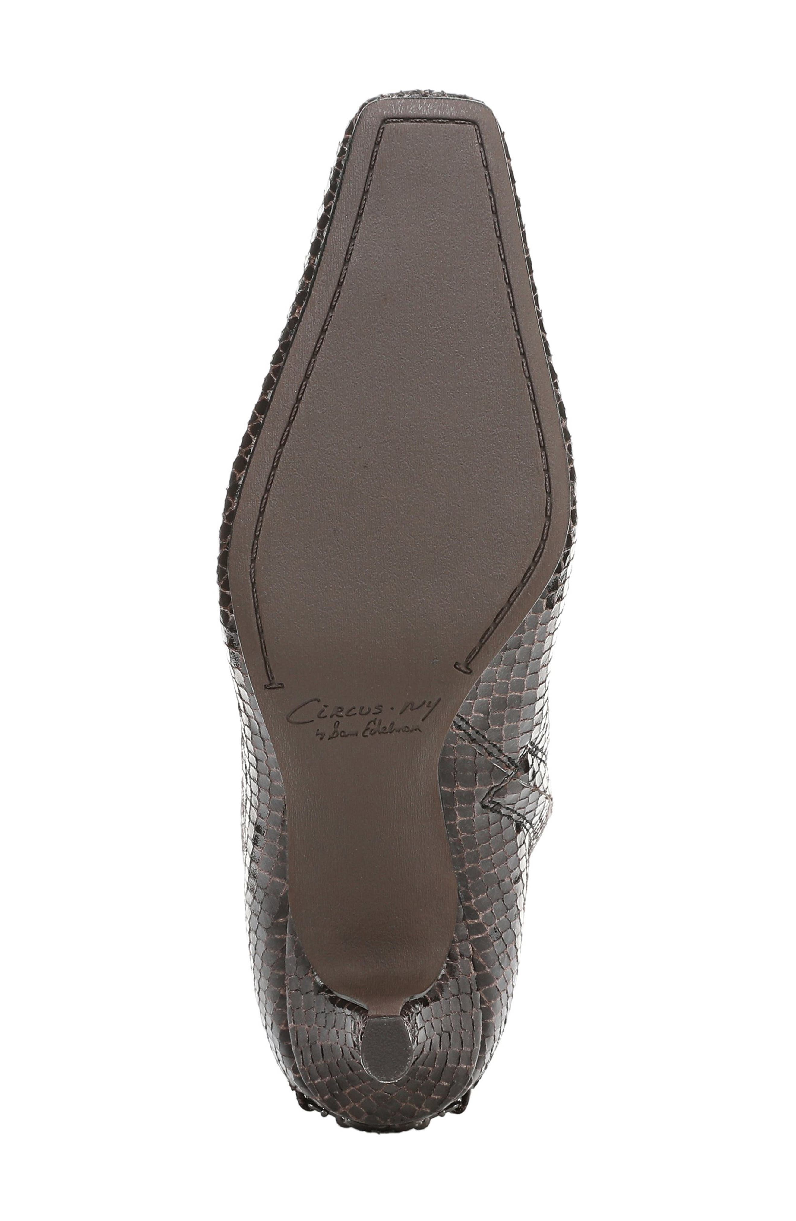 Circus NY by Sam Edelman Laura Snakeskin Embossed Snip Toe Bootie, Alternate, color, Dark Chocolate/ Black