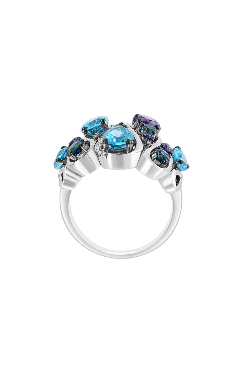 EFFY Sterling Silver Amethyst, Blue Topaz, London Blue Topaz & Diamond Ring - 0.07ct., Alternate, color, Blue Multi