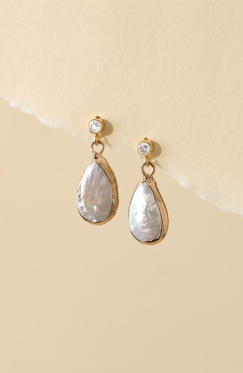 Set & Stones Camille Baroque Pearl Drop Earrings, Alternate, color, Gold