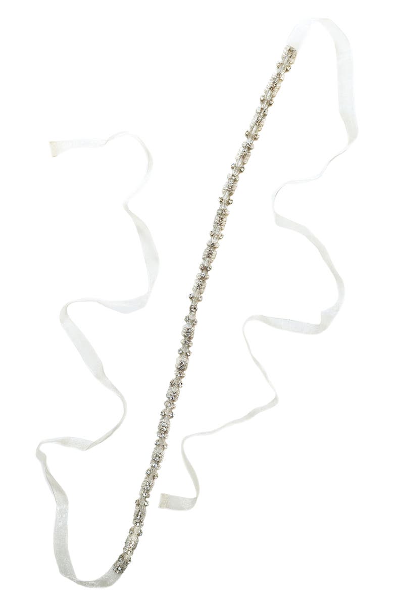 Brides & Hairpins Ruth Crystal Sash, Main, color, Silver