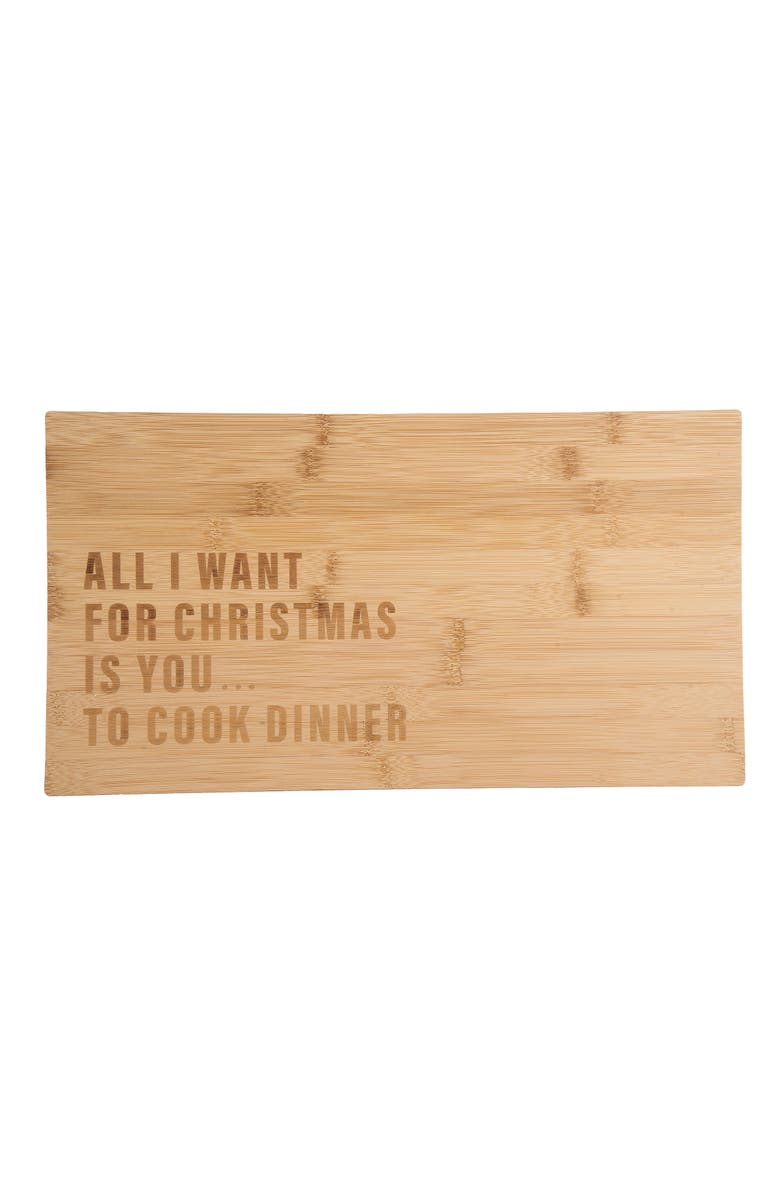 Totalee Gift All I Want For Christmas Cutting Board Wood Brown, Main, color,