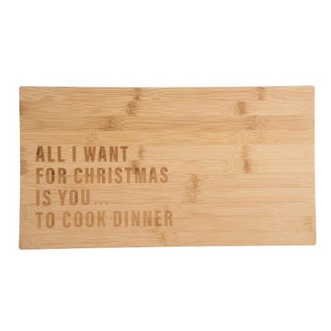 All I Want For Christmas Cutting Board Wood Brown
