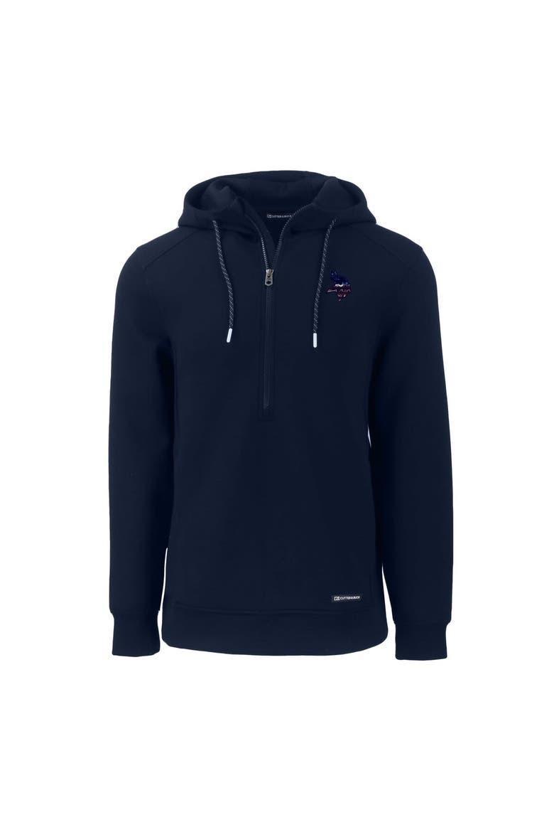Men's Cutter & Buck Navy Minnesota Vikings  Americana Roam Eco Half-Zip Recycled Pullover Hoodie, Alternate, color, Navy