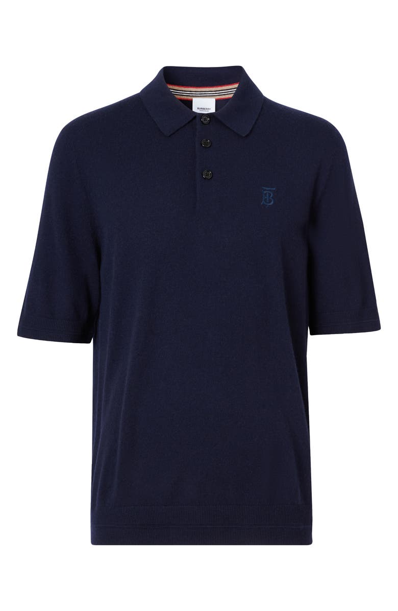 Burberry Burnham TB Monogram Short Sleeve Cashmere Polo, Alternate, color, 