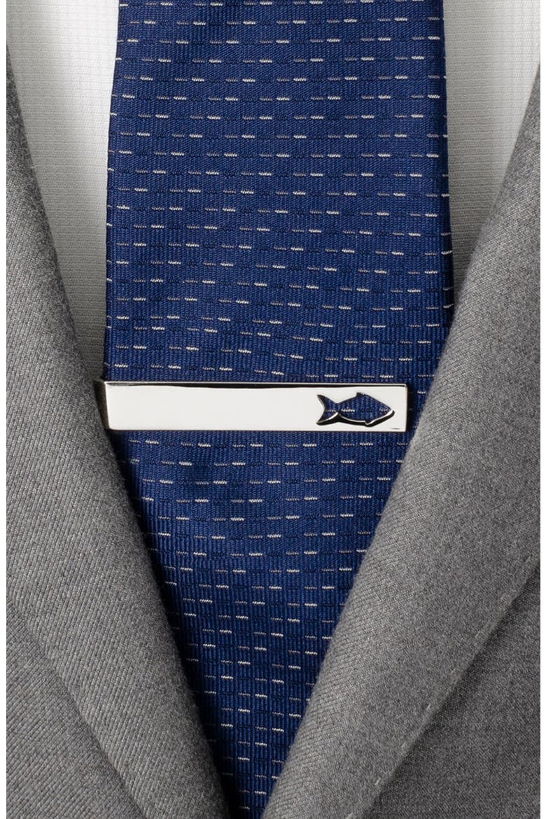 Fishing Tie Bar, Alternate, color, SILVER