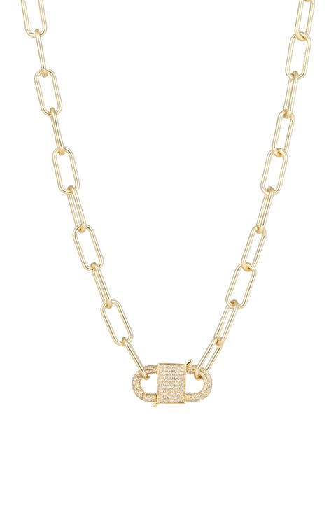 Violet Chain Link Cubic Zirconia Necklace