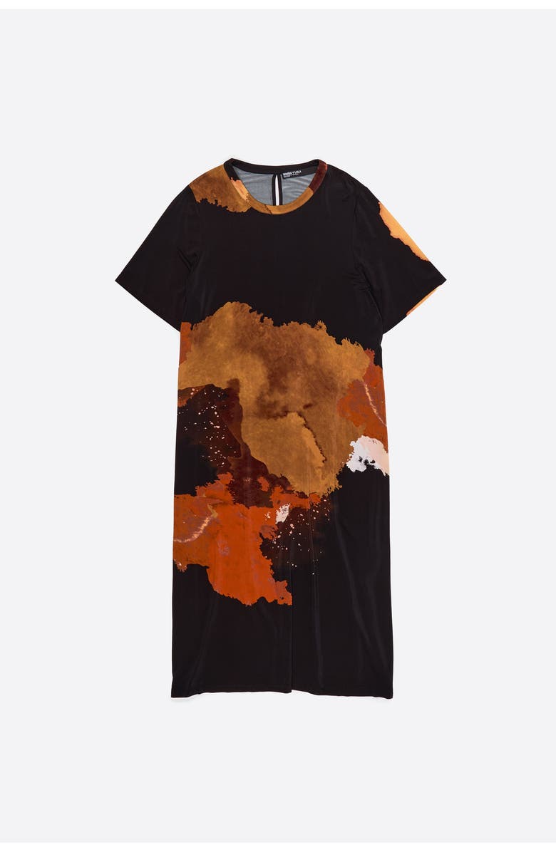 Bimba y Lola Flowing Midi T-Shirt Dress, Alternate, color, Blot Xl Black