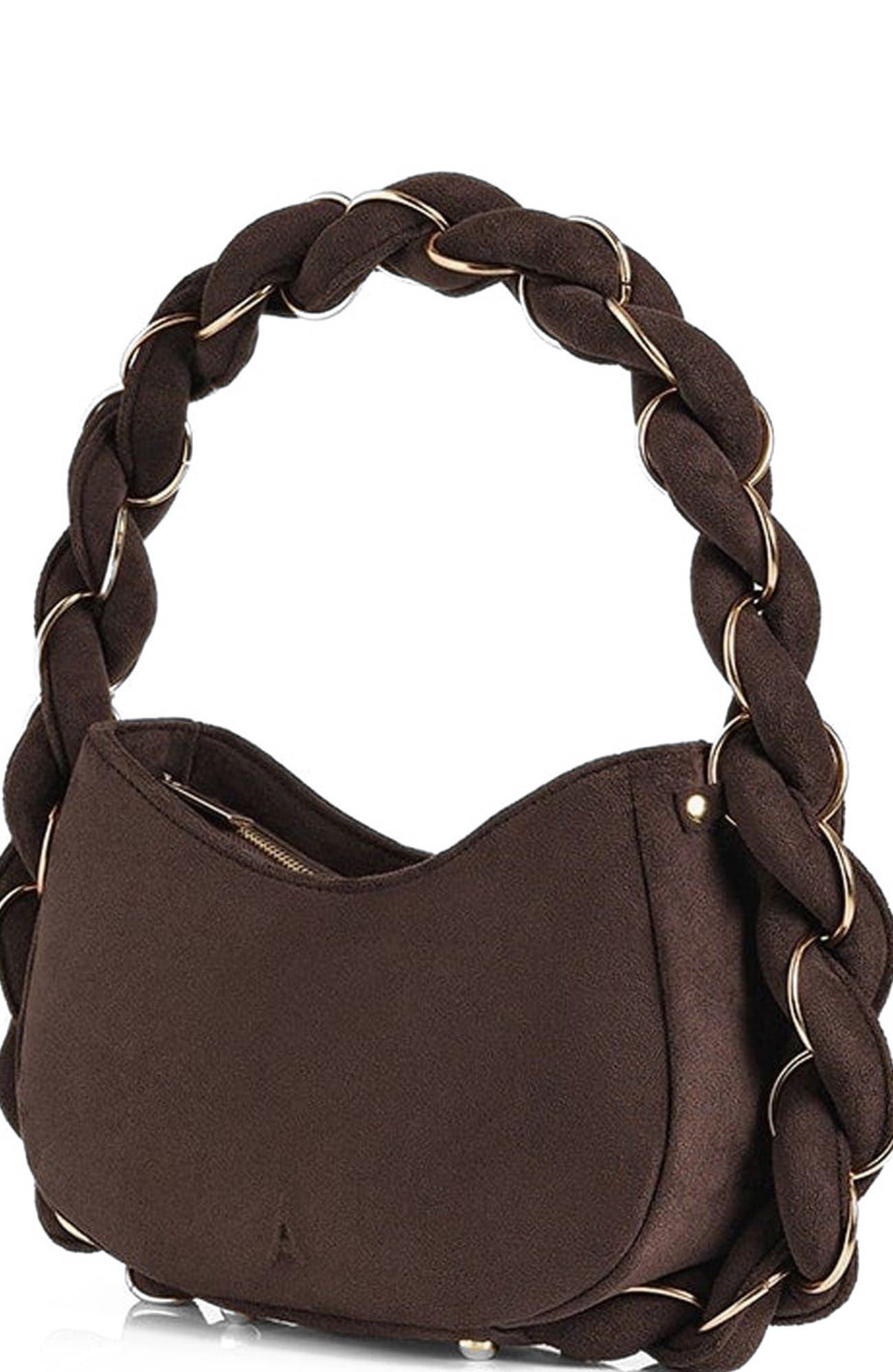 Manière De Voir Somme Suede Handbag, Alternate, color, Brown