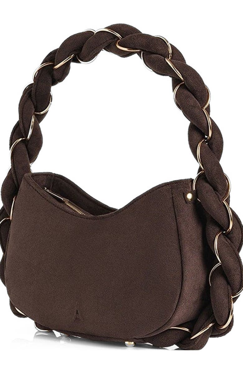 Manière De Voir Somme Suede Handbag, Alternate, color, Brown