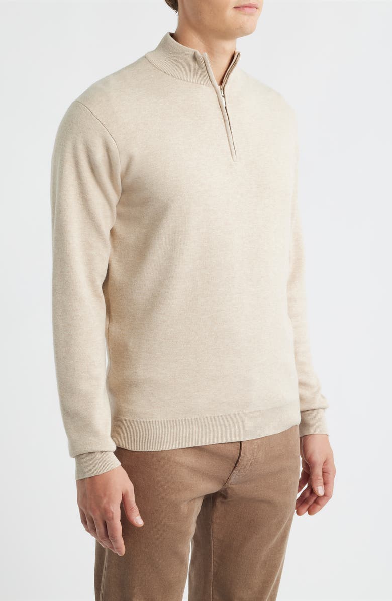 Peter Millar Coolspun Lite Quarter Zip Sweater, Alternate, color, Truffle
