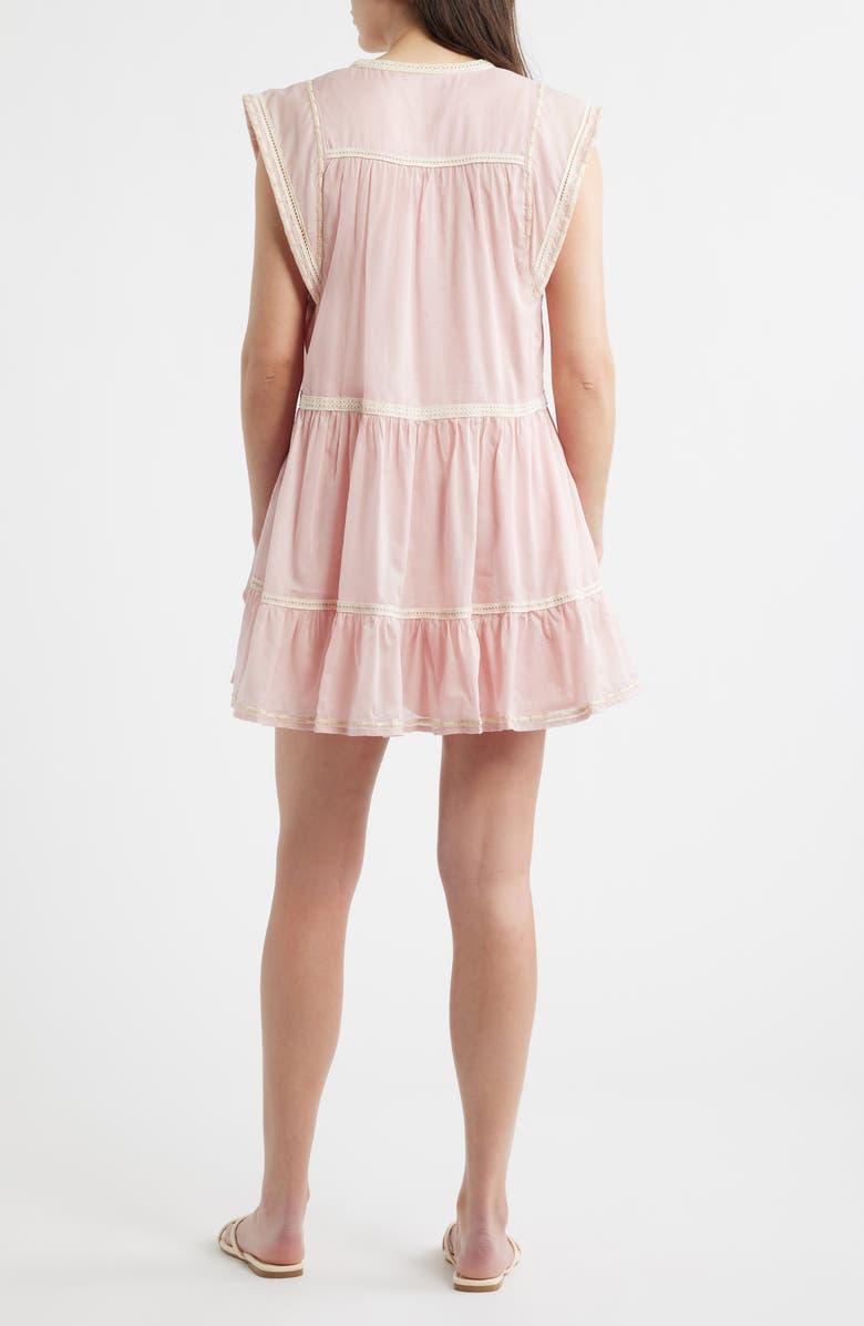 DELUC Onza Lace Trim Cotton Minidress, Alternate, color, Pink