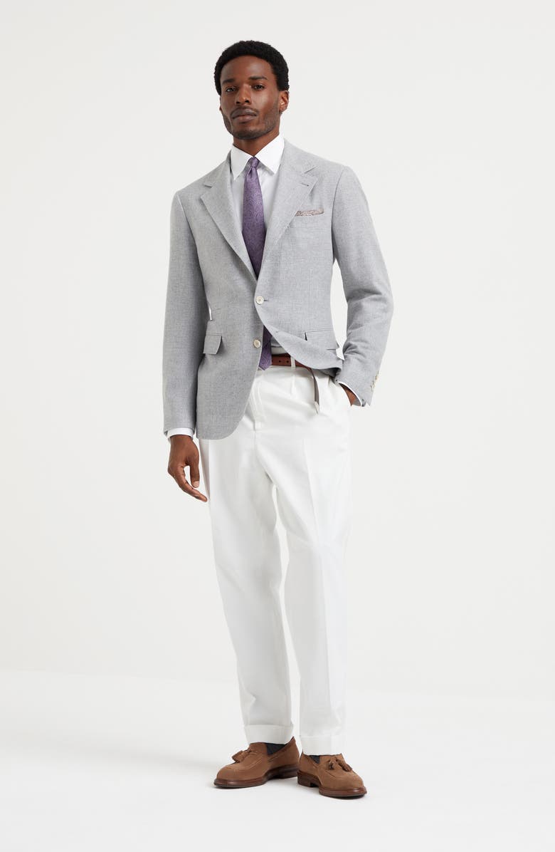 Brunello Cucinelli Diagonal twill unconstructed blazer, Alternate, color, 