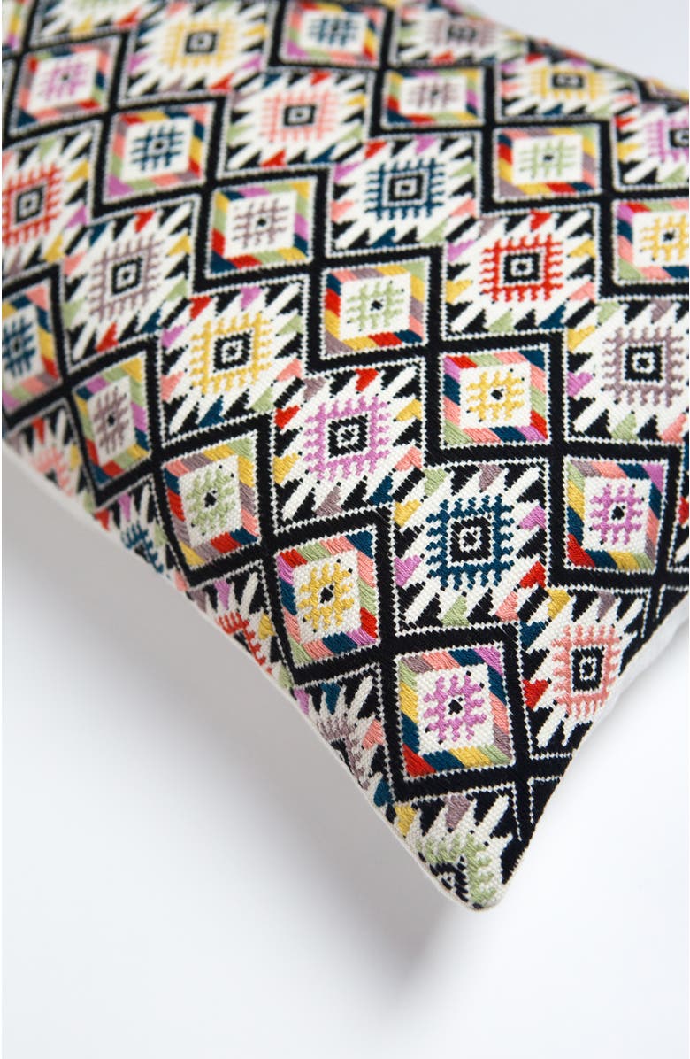 Archive New York Nahuala Classic Yellow Handwoven Cotton Brocade Throw Pillow, Alternate, color, Multicolored