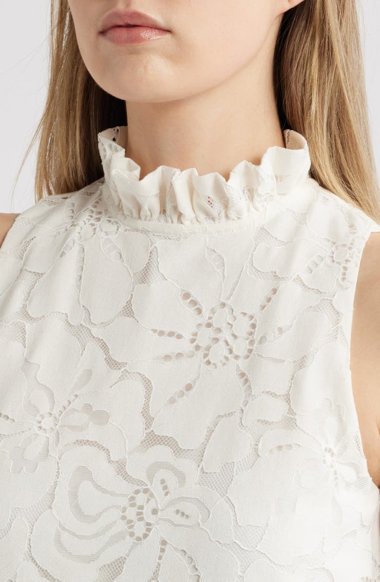 Anne Klein Floral Lace Shift Dress, Alternate, color, Anne White