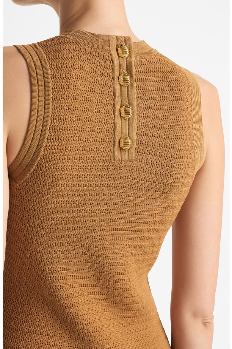 Ottoman Trim Sleeveless Sweater Dress, Alternate, color, CARAMEL